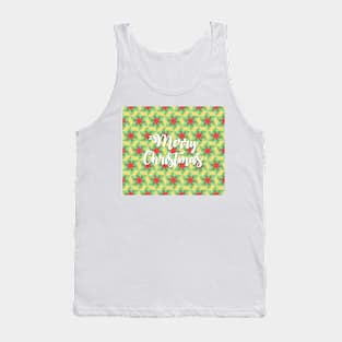 Christmas pattern with red stars Tank Top